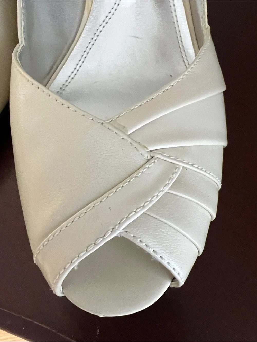 Naturalizer - Comfortable Cream Peep-Toe Heels - 9.5